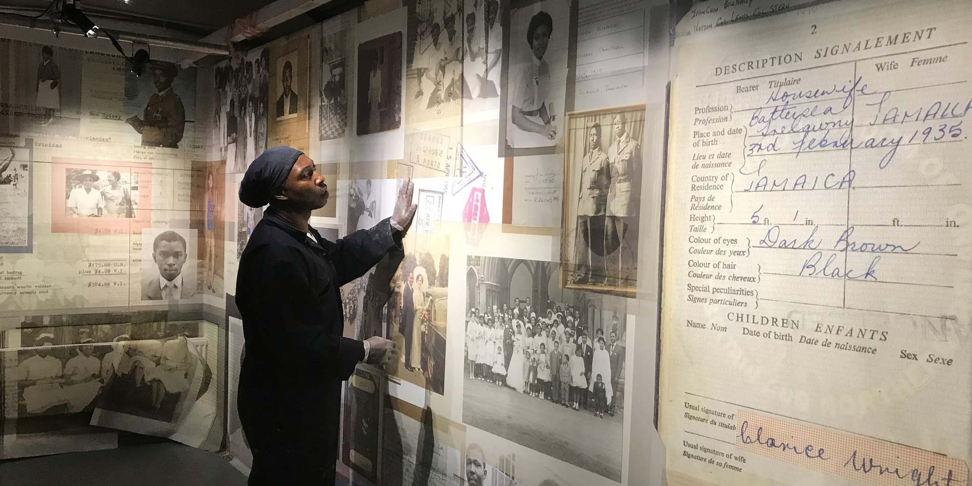 Man viewing timeline and archive of photographs